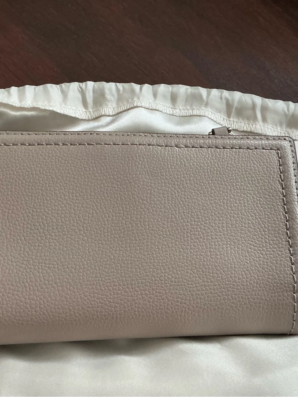 kate spade Blush Pebbled Leather Continental Wallet with Gold Logo